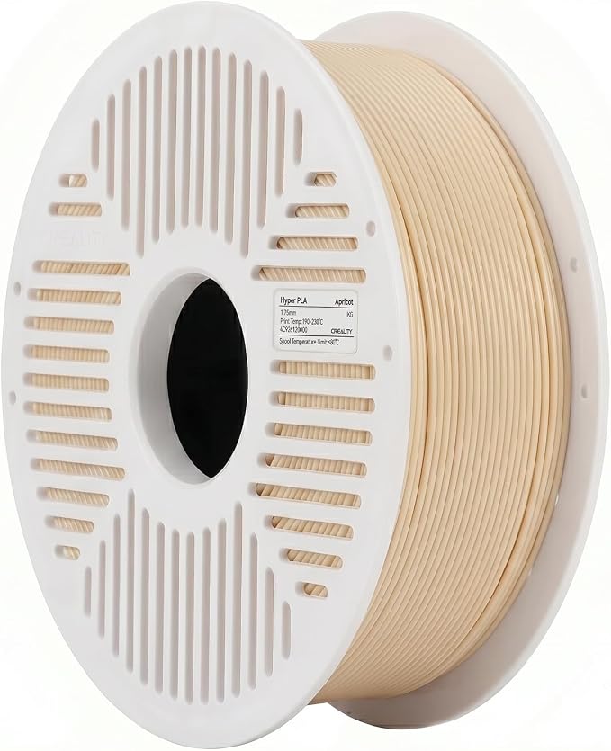 Creality PLA Filament with Reusable Spool 1KG, 1.75mm PLA 3D Printing Filament 2.2lbs High Dimensional Accuracy, Easy Installation Detachable Spool, Fits for Most 3D Printers, Apricot