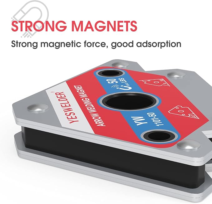 YESWELDER 50 LB Welding Magnets & Round Dual Sided Metal Sheet Guage & Metal Sheet Thickness Gauge 2pk Stainless Steel Wire Welding Gauge