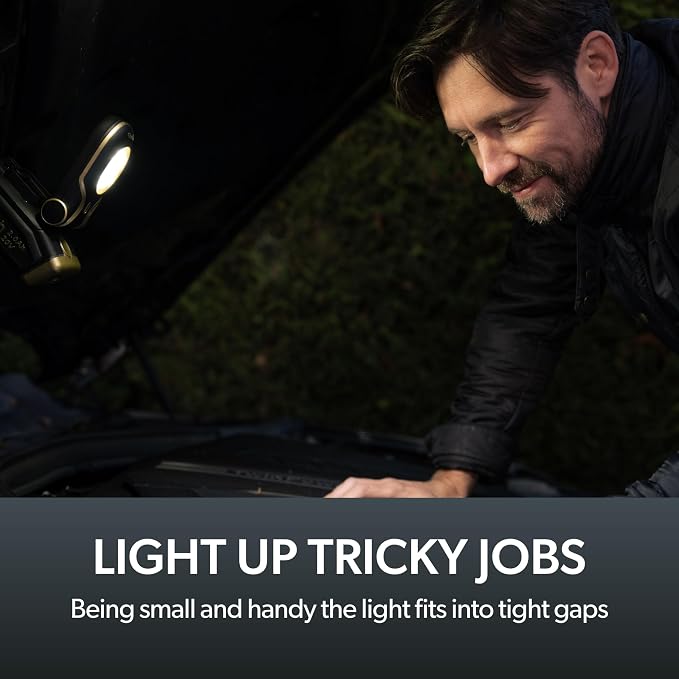 Gtech Portable LED Work Light - 2 Brightness Settings - Rechargeable - 180 Swivel Head and Hook - Perfect for Mechanics, Shops, and Construction - Bare Unit (Battery and Charger Not Included)