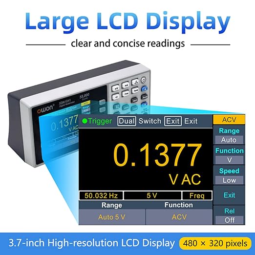 OWON XDM1041 USB/RS232 Digital Multimeter 55000 Counts High Accuracy Universal Desktop Multimeters Meter with 3.7Inch LCD Screen