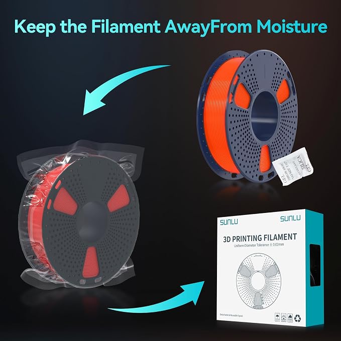 SUNLU Glow in the Dark PLA Bundle, Neatly Wound Luminous 3D Printer Filament 1.75mm, Dimensional Accuracy +/- 0.02mm, 250g Spool × 8 Packs (Black White Red with 5 Spools of Glowing Green/Blue/Orange)