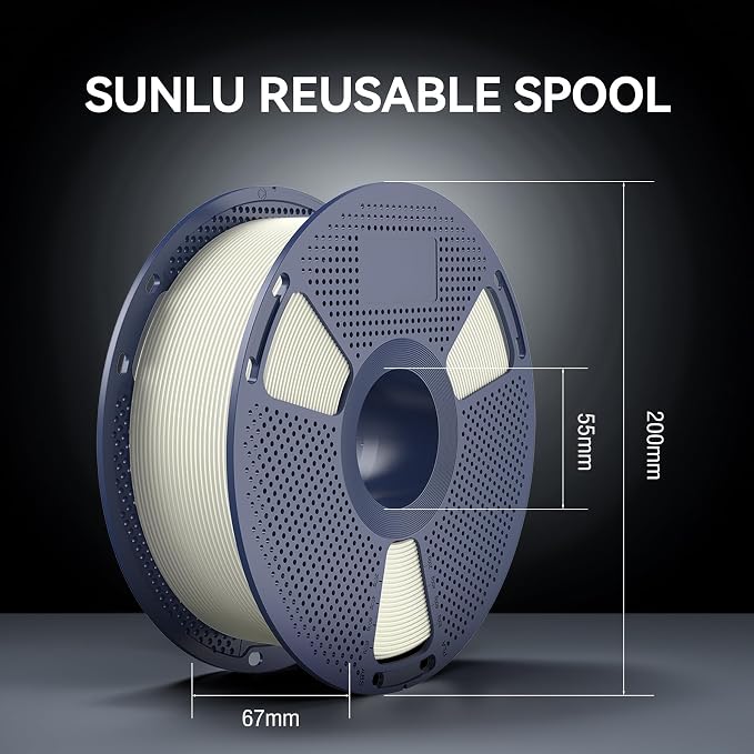 SUNLU FR-ABS 3D Filament 1.75mm 1KG, UL94 V0 Fireproof ABS Filament, Tough & Durable, Reusable Spool, for Electronics, Auto Parts & Tools, Warp-Free Printing, 1KG Spool(2.2lbs), Natural White