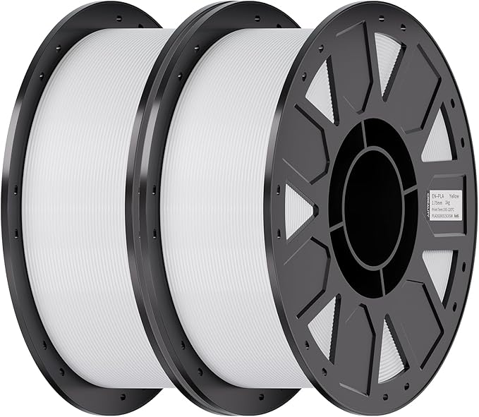 Creality Ender PETG 3D Printer Filament 1.75mm 2KG (4.4lbs), High Precision, Strong Toughness, Odorless, Better Flow, Moistureproof 3D Printing Ender PETG Filament, White & White