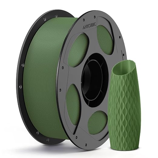ANYCUBIC PLA 3D Printer Filament, 3D Printing PLA Filament 1.75mm Dimensional Accuracy +/- 0.02mm, 1KG Reusable Spool (2.2 lbs), Olive Green
