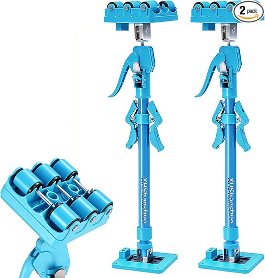 Cabinet Jacks for Installing Cabinets, 24.4"-48" Heavy Duty Adjustable Support Pole with 2-Way Adjust & Dual-Speed Lift, 3rd Hand System for Drywall Lift, Dust Barrier Poles & Ceiling