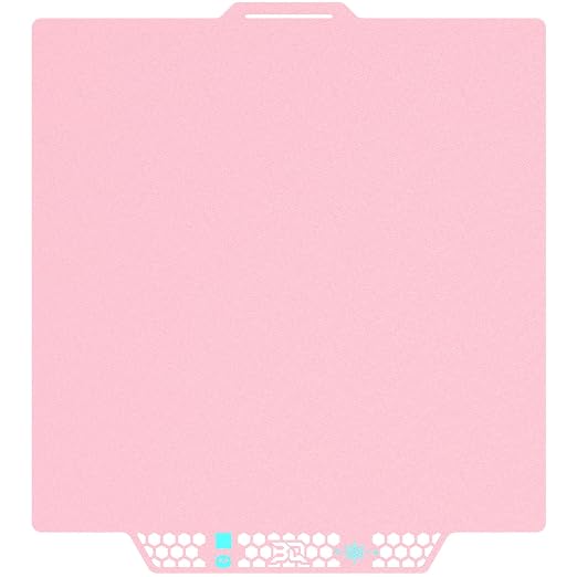 BIQU CryoGrip Pro Glacier Build Plate for Bambu-Lab X2D P2S P1S P1P X1C X1E A1 3D Printers, Double-Sided Fine Textured Spring Steel Sheet, Firm Adhesion, 257x257mm, Pink
