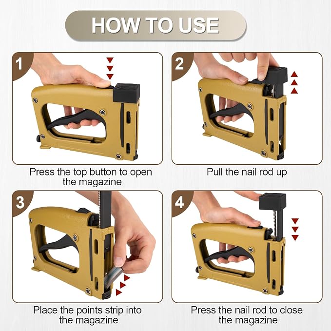Point Driver with 1000 Flexible Point Nails, Manual Picture Framing Tool – Picture Frame Stapler/Nailer/Tacker for DIY Crafts, Picture Frame Hardware and Glazing Points