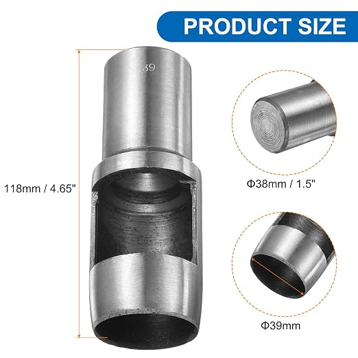 HARFINGTON Leather Round Hole Punch, 39mm Hollow Hole Puncher Cutter Carbon Steel Circle Hole Punching Cutting Tool for Belt/DIY Leather Craft