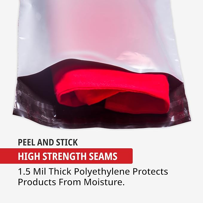 Large Clear Poly Bags with Suffocation Warning, Self-Seal 22" x 24" (100 Pack) - Resealable Plastic Packaging Bags for Clothing, Garments, Shipping, FBA & Home Business - by Poly Logic
