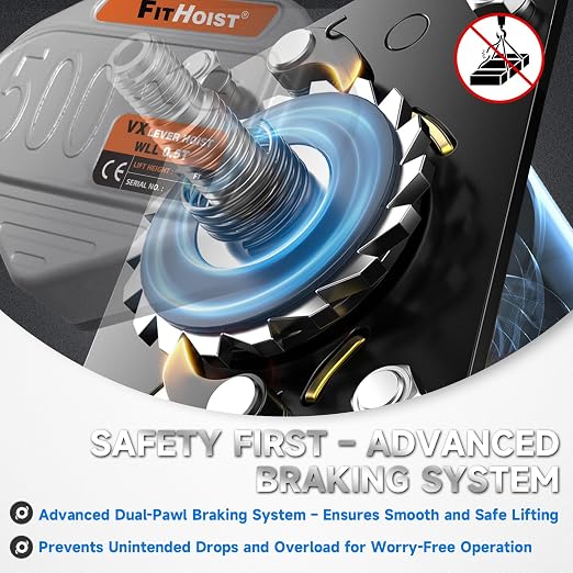 1/2 Ton Mini Lever Hoist, Chain Hoist Come Along 10FT, Aluminum Alloy Small Puller Hoist G80 Chain with Safety Hook, for Lifting Pulling Garages Warehouse, Presents for Dad Husband Men