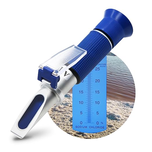 0-28% Salinity Refractometer Sea Water Tester with ATC Hand Held Refractometer for Salt, Aquarium, Industry (Made of Copper Not Cheap Aluminum)