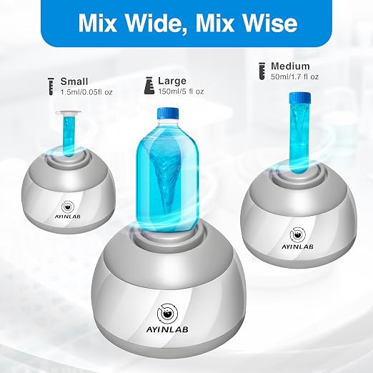 Mix Wide Vortex Mixer 4000RPM, Mini Paint & Lab Mixer, 20,000h Brushless Motor, Max 5 fl. oz/150ml Capacity, for Chemistry, Biology, Nail Gel, Tattoo Ink, Resin, Water Testing & DIY