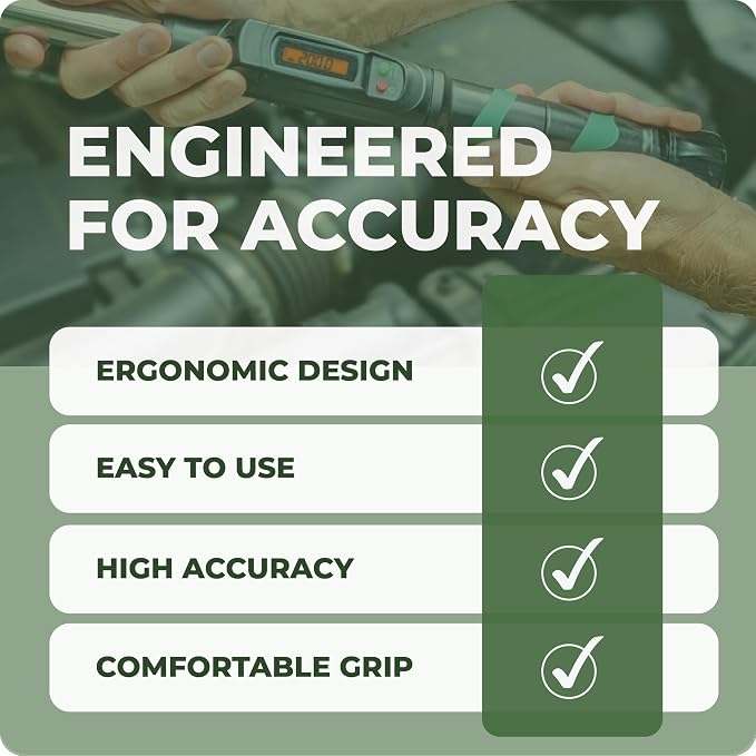 eTORK 3/8" Digital Torque Wrench, 25-250 in-lb Electronic Precision Tool | 3/8" Drive With Backlit Display For Lawn Mower, Chainsaw, Motorcycle, Bicycle Components & Low Torque Fasteners