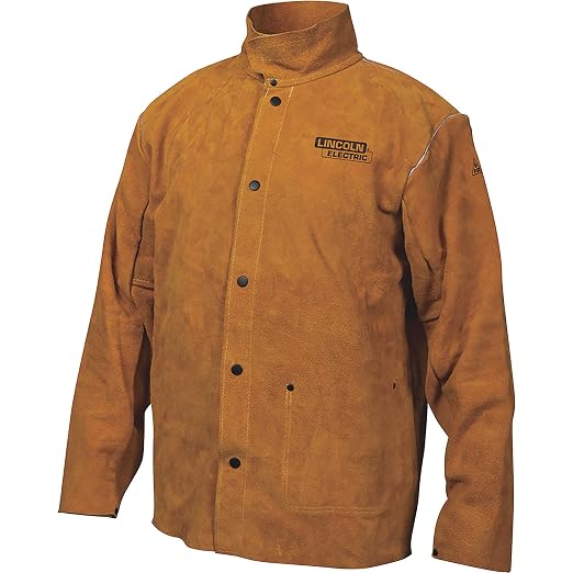 Lincoln Electric KH807XL Brown X-Large Flame-Resistant Heavy Duty Leather Welding Jacket