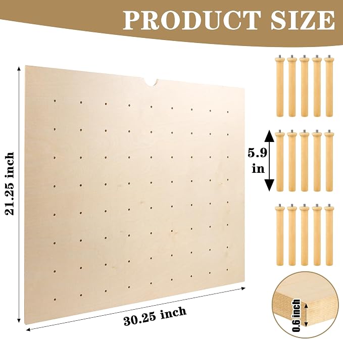 Pegboard Drawer Organizer（30×21in） Peg Board for Drawers,Peg Board Drawer Organizer Kitchen Pegboard Divider Organizer Adjustable Trimmable，15PCS Wooden Peg