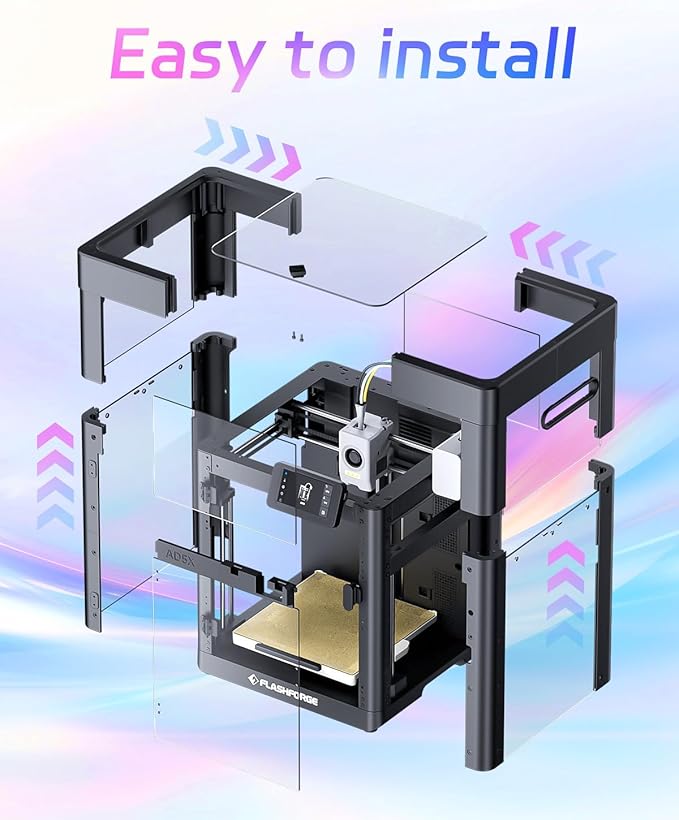 FLASHFORGE AD5X 3D Printer Enclosure Kit | 3D Printer Enclosure Safer and Quieter Cover Protection,DIY Design, Unlock High Temperature Filament Like ABS,ASA and PC