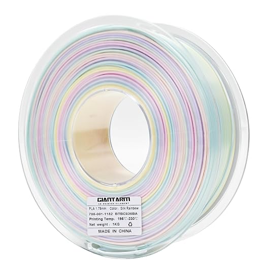 GIANTARM 3D Printer Filament Silk PLA,1.75mm Gradient Rainbow PLA Color Changing Filament with Vacuum Packaging,1kg (2.2lbs) Spool,Dimensional Accuracy +/- 0.02 mm