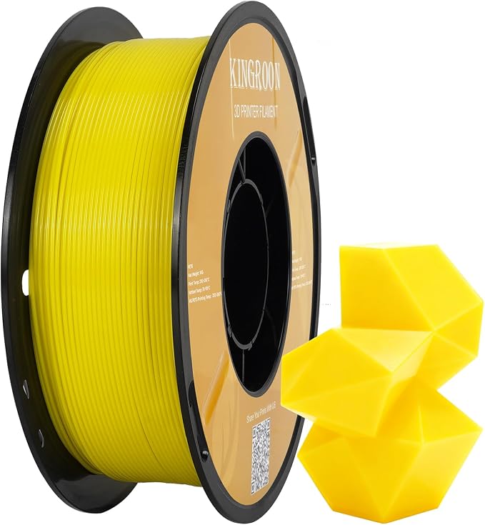 Kingroon High Speed PETG 3D Printer Filament 1.75mm, 3D Printer Rapid Filament for 30-600mm/s Hyper Printing Filament, Dimensional Accuracy +/- 0.03 mm, 1kg Plastic Spool(2.2lbs) (Yellow)