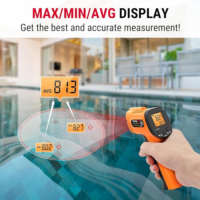 TempPro Temperature Gun, Infrared Thermometer Gun with Laser, Laser Thermometer Gun -58-1022 ℉, Meat Thermometer Digital with Super Long Probe, Food Thermometer for Cooking, Gift for Dad Him Husband