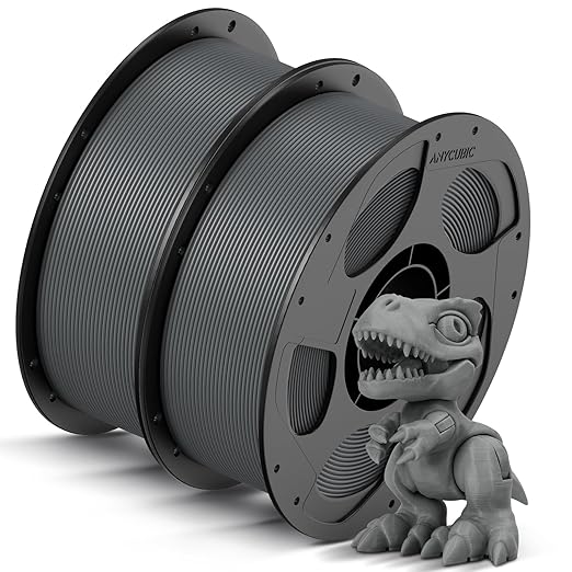 ANYCUBIC High Speed 3D Printer Filament 1.75mm Bundle, Rapid PLA Filament with High Prints Quality, Dimensional Accuracy +/- 0.02mm, Print with Most FDM 3D Printers, 1KG Spool, 2KG Gray+Gray