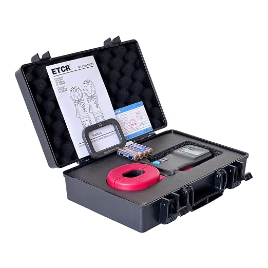 ETCR2000A Digital Clamp Ground Earth Resistance Meter Tester 500Ω | Non-contact clamp-on design enables fast loop resistance measurement without disconnecting ground wires, with 55mm×32mm jaw