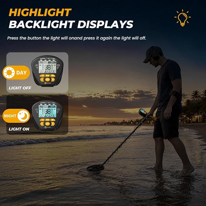 Higher Accuracy Metal Detector for Adults: 2026 Latest Professional Gold Detector with Backlit LCD, Advanced DSP Chip, IP68 Waterproof 10" Large Coil, Portable & Lightweight, Gifts for Men Fathers Dad