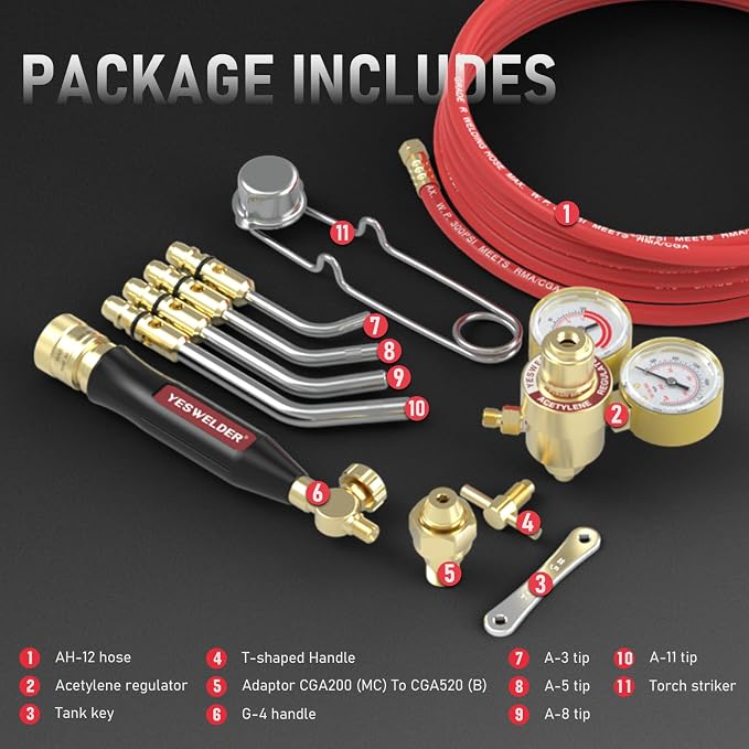 YESWELDER Air Acetylene Torch Kit, Turbo Torch Acetylene Kit Professional Series