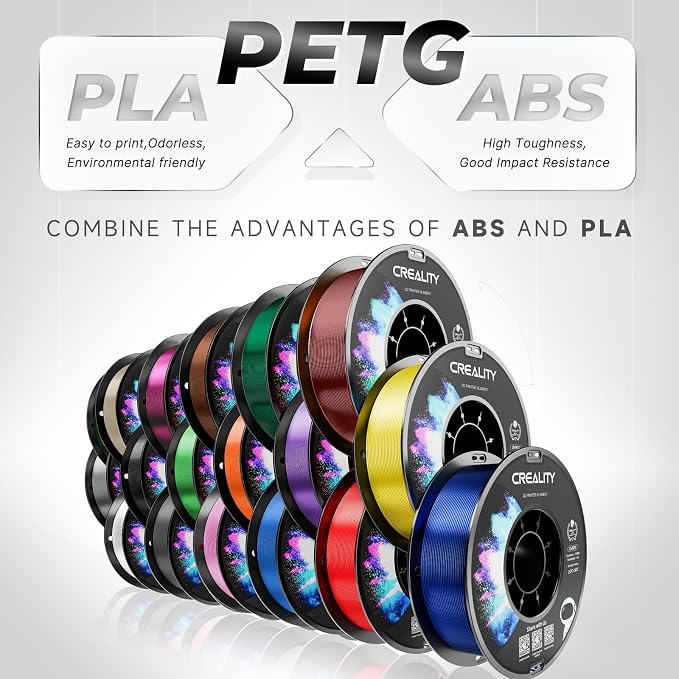CREALITY PETG Filament 1.75mm 3D Printer Filament, 1kg (2.2lb) Neatly Wound Spool, Dimensional Accuracy ±0.03mm, Fit for Ender, Bambu Lab, Anycubic,ELEGOO FDM Printers, Green