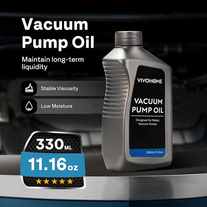 VIVOHOME A2L AC Vacuum Pump and Manifold Gauge Set, 1/4 HP 3.5CFM HVAC Vacuum Pump Kit with 5ft Hoses, Sparkless Motor for R454B R32 R1234yf R134a R410a, with Vacuum Pump Oil 330ml/11.16oz