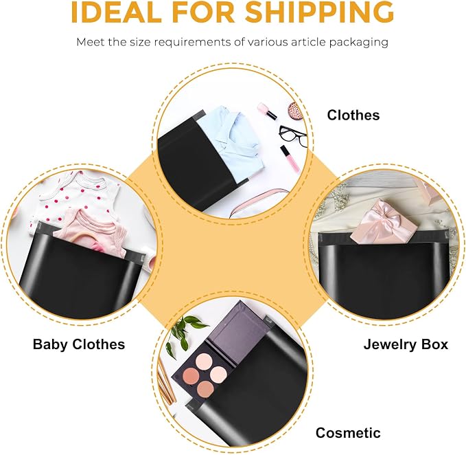 Metronic Poly Mailers 10X13 1000 Pack, Bulk Shipping Bags Heavy Duty Self Seal Waterproof Tear Weather Resistant Medium Mailing Envelopes, Packaging bags for Small Business, Boutique, Clothing,Black