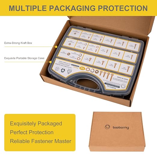 528Pcs Flange Metric Bolt Assortment – 8.8 Grade, M5, M6, M8, M10 Heavy Duty Hex Bolts and Nuts Kit, Yellow Zinc Plating for Outdoor, Durable Storage Case, Ideal for DIY, Automotive