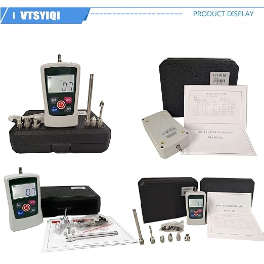 Force Gauge 500N Digital Force Gauge Push and Pull Tester Meter Dynamometer with 500N 50Kgf 110Lbf 1800Oz for Lab Force Test Destructive Test