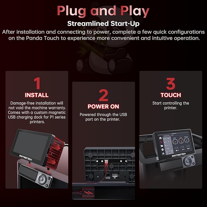 BIGTREETECH Panda Touch Compatible with Bambu-Lab P1P P1S X1C X1E A1 Mini 3D Printers Upgrade Touch Screen Kit Support Multi-Printers Management 2.4G WiFi Wireless Connection