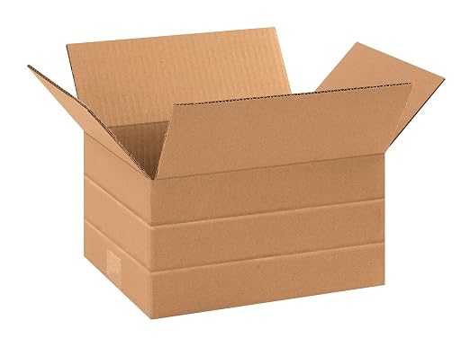 Box USA MD1186 Multi-Depth Corrugated Cardboard Box 11 1/4" L x 8 3/4" W x 6" H, Kraft, for Shipping, Packing and Moving (Pack of 25)