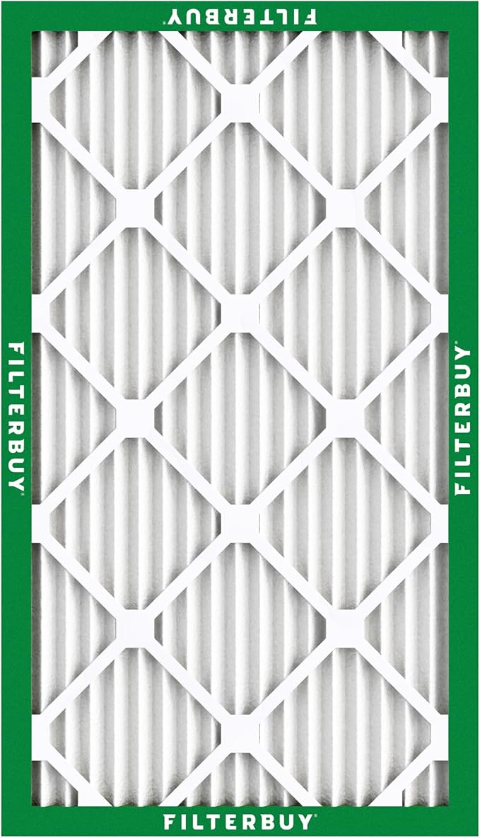 Filterbuy 16x25x1 Air Filter MERV 8 Essential Dust & Allergy Defense (4-Pack), Electrostatic Pleated HVAC AC Furnace Filters Replacement, Made in USA (Actual Size: 15.50 x 24.50 x 0.75)