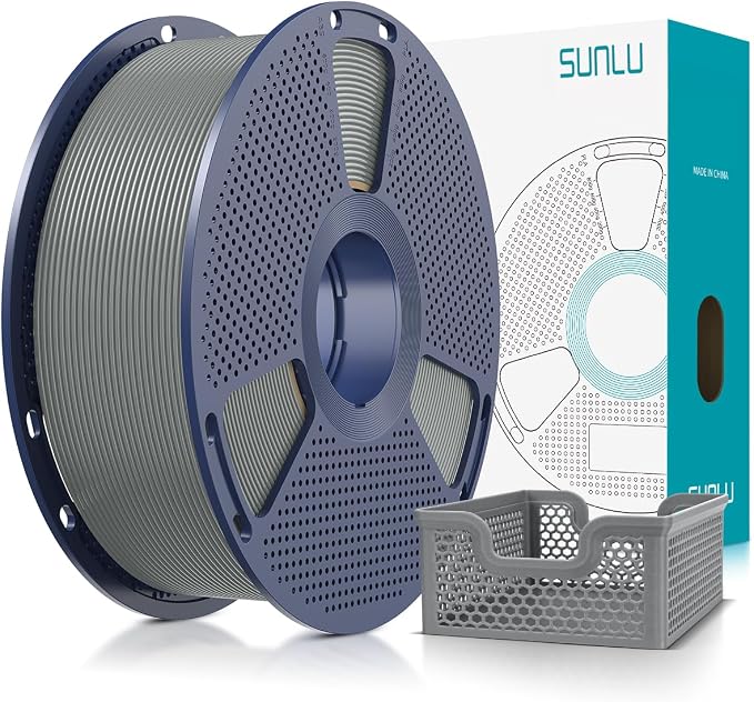 SUNLU Upgrade PLA+2.0 3D Printer Filament, High Speed PLA Plus Filament 1.75mm, 30mm/s - 600mm/s Print Range, Tougher and Stronger, Dimensional Accuracy +/-0.02mm, 1KG Spool(2.2lbs), Grey