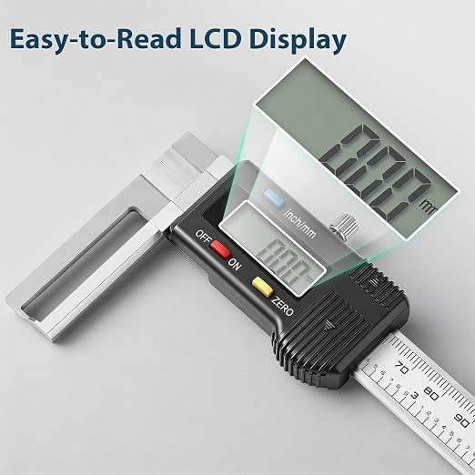 Internal Groove Digital Caliper 150mm/ 6" | High-Precision Outer Groove Measuring Tool, LCD Display Stainless Steel Body, Storage Case, Smooth Sliding Track