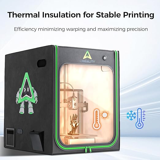 Creality 3D Printer Enclosure with Ventilation & LED Light 27.56"×29.53"×35.43" 3D Printer Cover Fireproof Constant Temperature Enclosure for CR-10 Smart Pro/CR-10 Pro/Ender 3 S1 Plus/Ender 5 Plus
