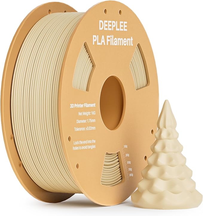 PLA 1.75mm 3D Printer Filament, Dimensional Accuracy +/- 0.02mm, Neatly Wound, No Clogging, Vacuum Package, Fits for Most FDM 3D Printers, 1kg Beige