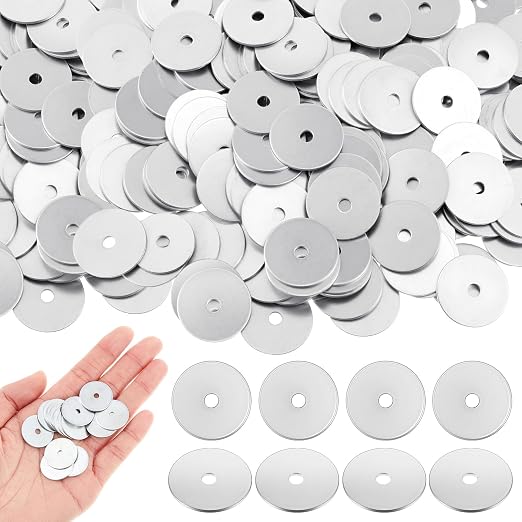 Yaocom 200 Pieces 1/8" x 3/4" Zinc Fender Washers Thickness 1mm Fender Washers for Wood and Wet Environment