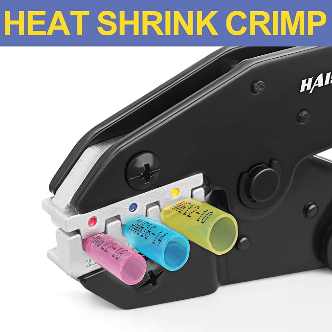 haisstronica Wire Stripper and Crimping Tool Crimping Tool For Heat Shrink Connectors-AWG 22-10