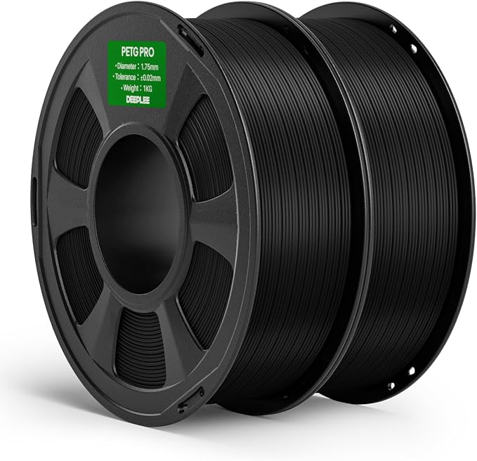 PETG PRO Filament 1.75mm Black 2KG, 1.75mm PETG 3D Printer Filaments Enhanced Toughness and Weather Resistance, Fit for Most FDM 3D Printers