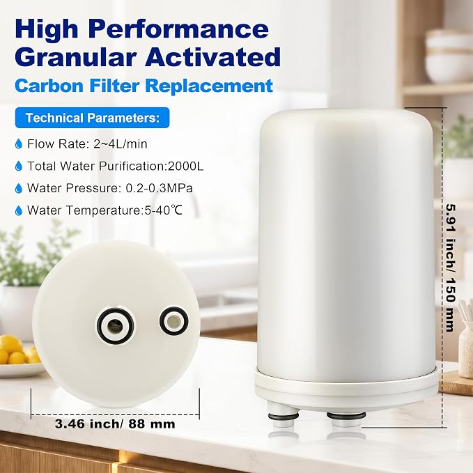 Premium Granular Activated Carbon Filter Compatible with HG-N Type Water Ionizer, Compatible with Enagic Kangen LeveLuk SD501, JrIV, KANGEN 8(Not Original Type Before 2010)