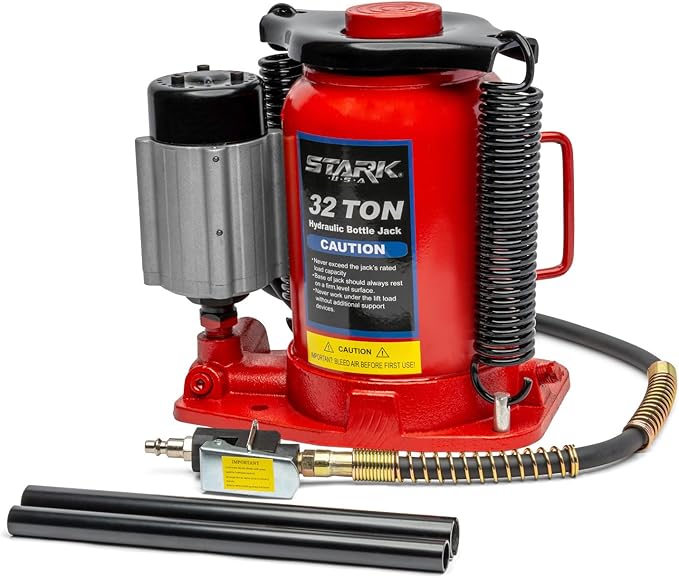 Stark USA 32-Ton Hydraulic Bottle Jack Air-Operated Bottle Jack Lift (64,000lbs) Capacity Portable Low Profile Manual Hydraulic Jack with Handle