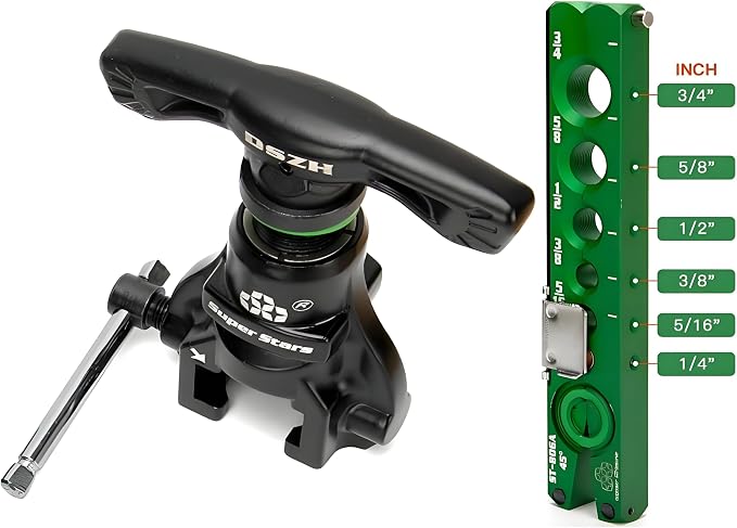 Flaring Tool for 1/4" - 3/4" HVAC Tools Single Tube Flare Tool Kit 45° Eccentric Tubing Flaring Tool with Clutch Limit Piece for Copper Aluminum Pipes Refrigeration Air Conditioner Repair