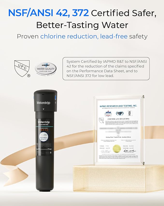 Waterdrop 15UA Under Sink Water Filter System and Waterdrop RF15-UF 0.01 Micron Replacement Filter Cartridge for 15UA/15UA-UF/15UB/15UB-UF/15UC/15UC-UF Under Sink Water Filter