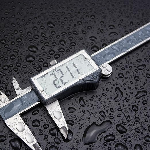 Clockwise Tools IP54 Grade Digital Caliper, DCLR-0805 0-8" /200mm, Inch/Metric/Fractions Conversion, Stainless Steel, Large LCD Screen
