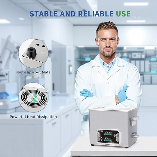 DK SONIC Professional Ultrasonic Cleaner 10L, 240W Heavy-Duty Sonic Cleaner with Timer,Heater&Touch Control, Multi-Application for Motorcycle Engines, Carburetors, Chains (Include Basket)