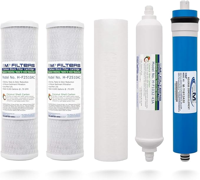 APPLIED MEMBRANES Reverse Osmosis Membrane and Filter Replacement, 50 GPD Membrane with Pre and Post Filter.