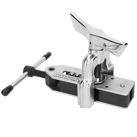 Flaring Tool Set Kit,45 Degree Angle Copper Tube Cone Pipe Flaring Tool Kit,Suitable for All 0.2 to 0.7Inch(4 to 19mm) Copper,Aluminum,Thin Wall Stainless Steel Tube